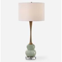Sanctuary-Green Gray Glass Table Lamp