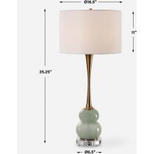 Sanctuary-Green Gray Glass Table Lamp