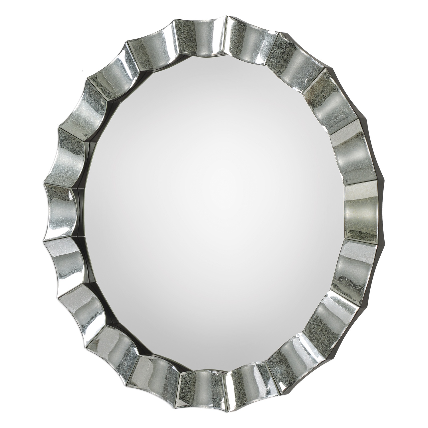 Sabino-Scalloped Round Mirror