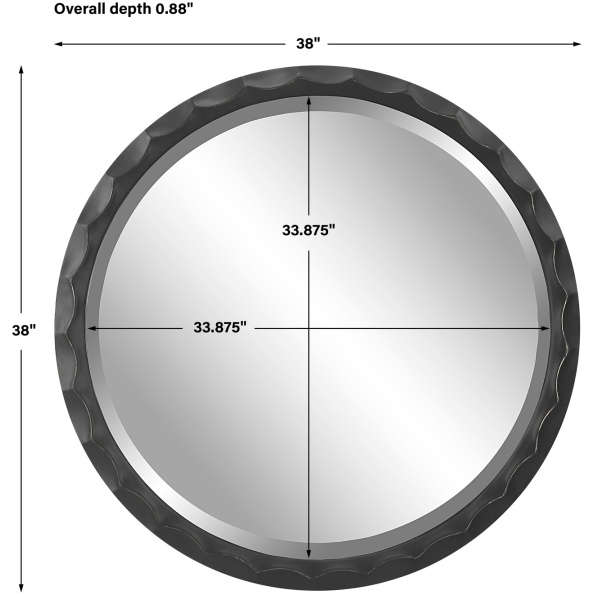 Scalloped Edge Round Mirror