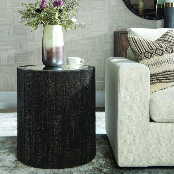 Uttermost Sequoia Mirrored Drum Table