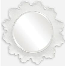 Sea Coral-White Round Mirror