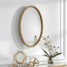 Serna-Gold Oval Mirror