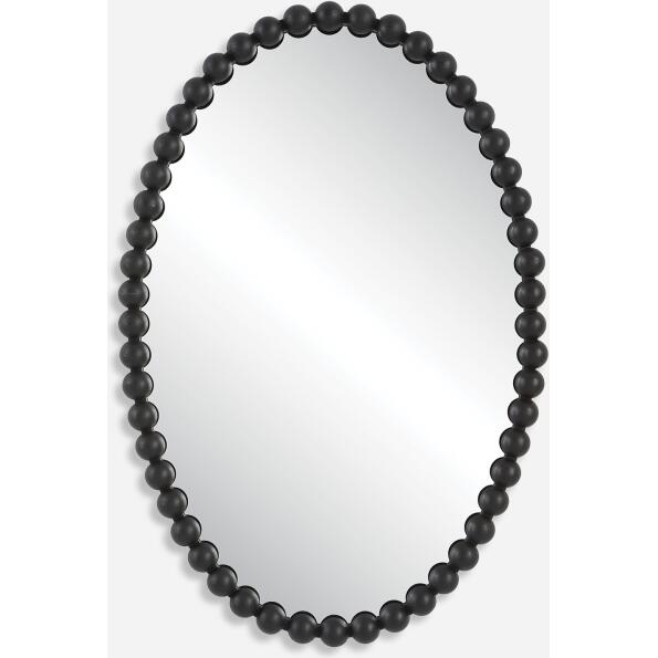 Serna-Black Oval Mirror