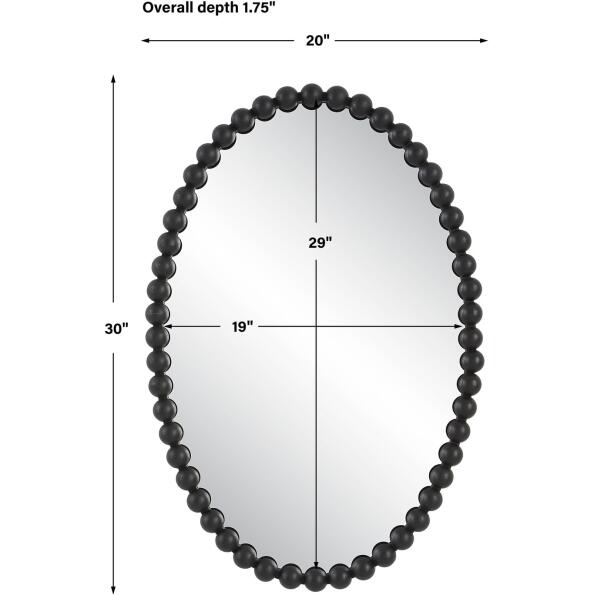Serna Black Oval Mirror