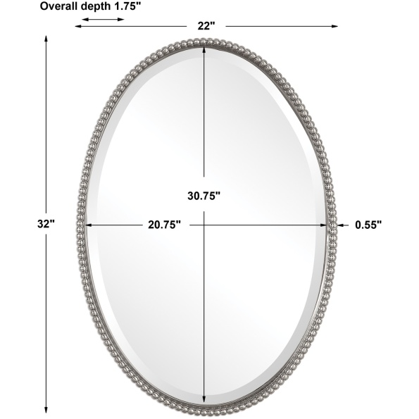 Sherise Brushed Nickel Oval Mirror