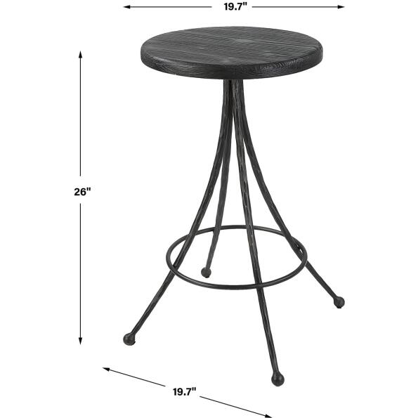 Sona Black Counter Stool