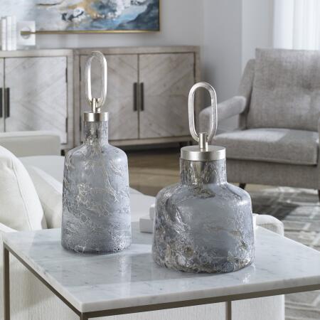 Uttermost Storm Art Glass Bottles