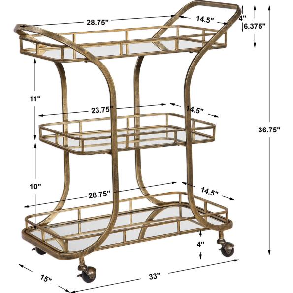 Stassi Gold Serving Cart