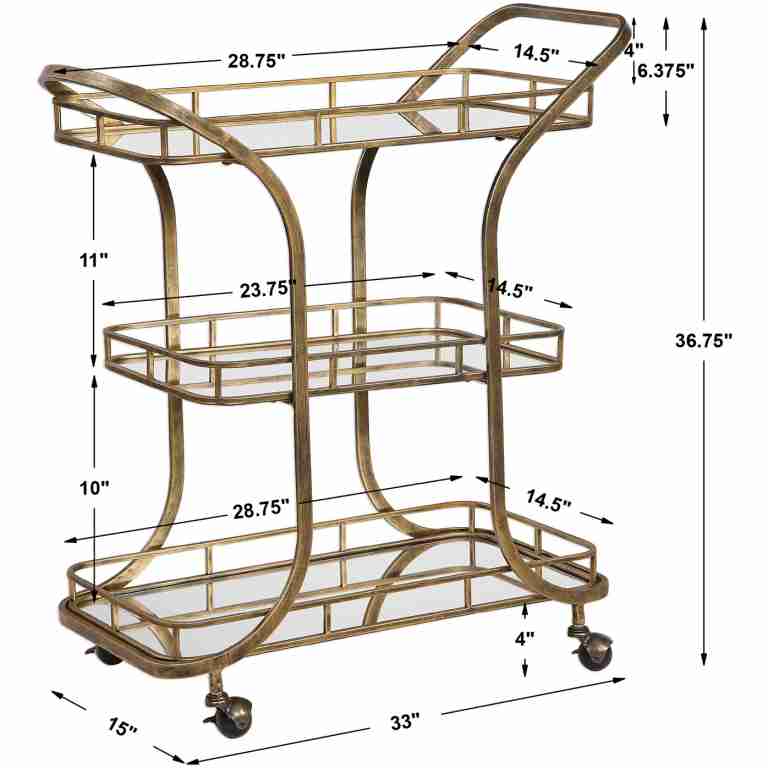 Stassi Gold Serving Cart