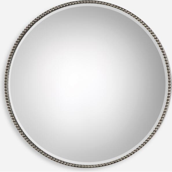 Stefania-Beaded Round Mirror