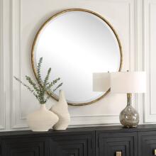 Sutton-Aged Gold Round Mirror