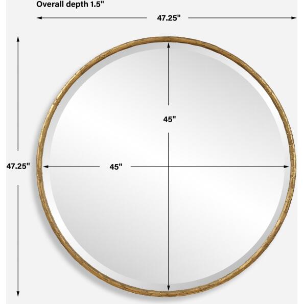 Sutton Aged Gold Round Mirror