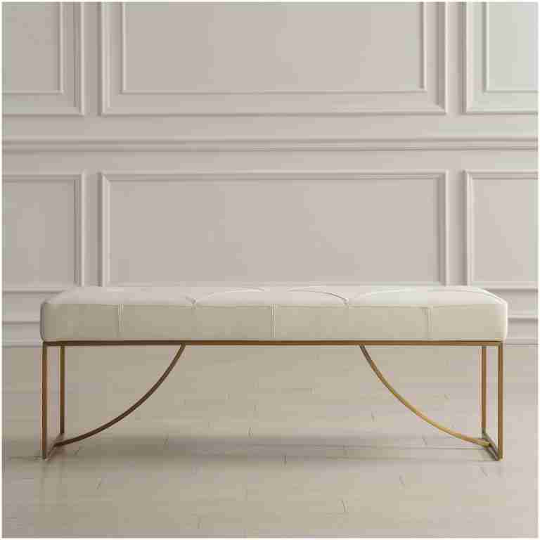 Uttermost Swale Ivory Leather Bench