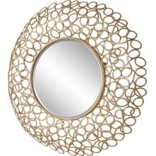 Swirl-Round Gold Mirror