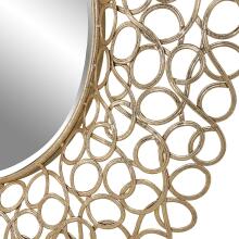 Swirl-Round Gold Mirror