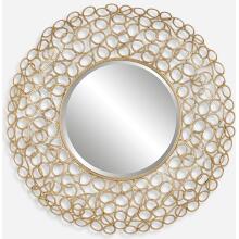 Swirl-Round Gold Mirror