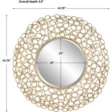 Swirl-Round Gold Mirror