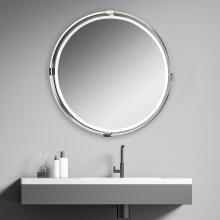 Tazlina-Brushed Nickel Round Mirror