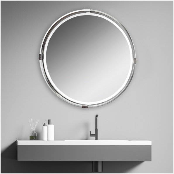 Uttermost Tazlina Brushed Nickel Round Mirror