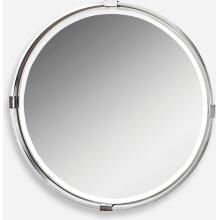 Tazlina-Brushed Nickel Round Mirror