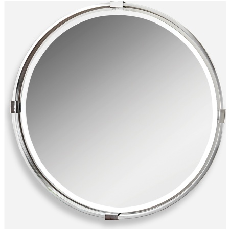 Tazlina-Brushed Nickel Round Mirror