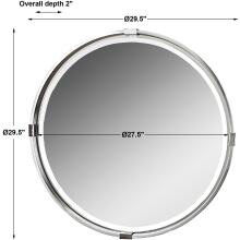 Tazlina-Brushed Nickel Round Mirror