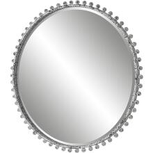 Taza-Aged White Round Mirror