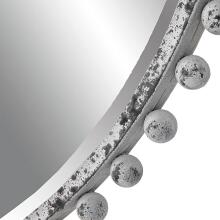 Taza-Aged White Round Mirror