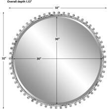 Taza-Aged White Round Mirror
