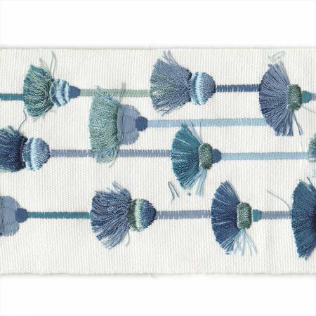 Tassel Tape/Blue - Tape Trim - Woodlands