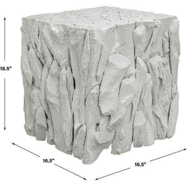 Teak Root White Bunching Cube