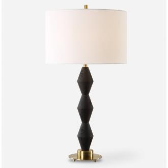Threefold-Black Stone Table Lamp