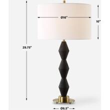 Threefold-Black Stone Table Lamp