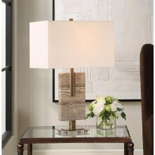 Turning Point-Travertine Table Lamp