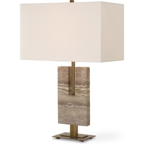 Turning Point-Travertine Table Lamp