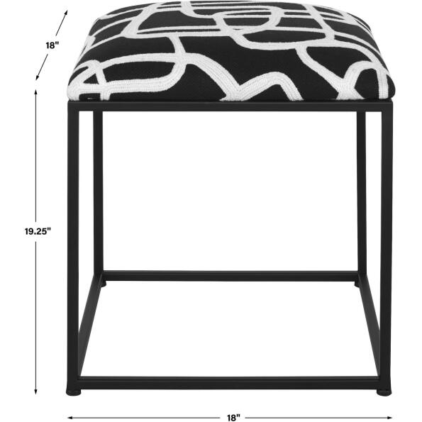 Twists And Turns Fabric Accent Stool