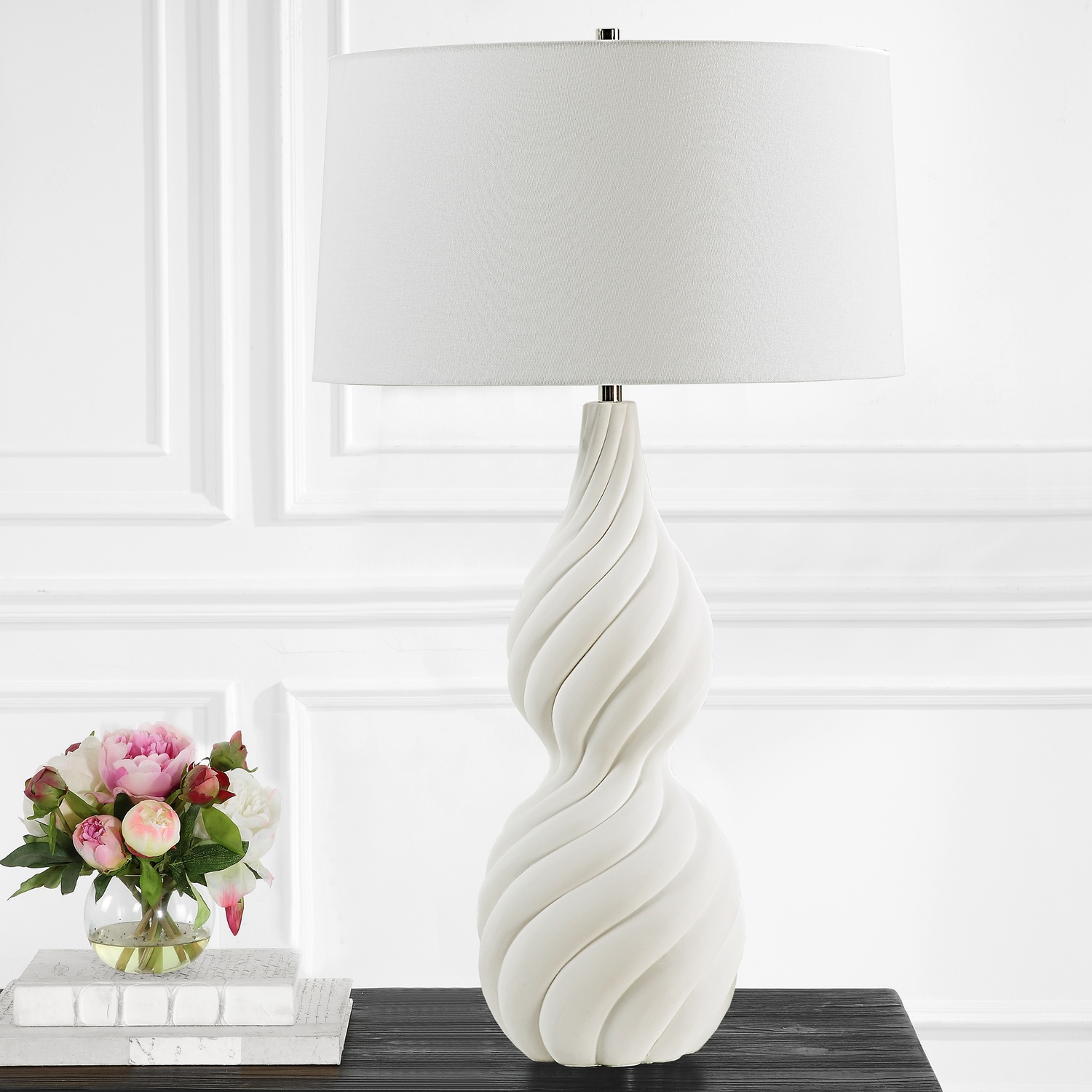 Twisted Swirl-Twisted Swirl White Table Lamp