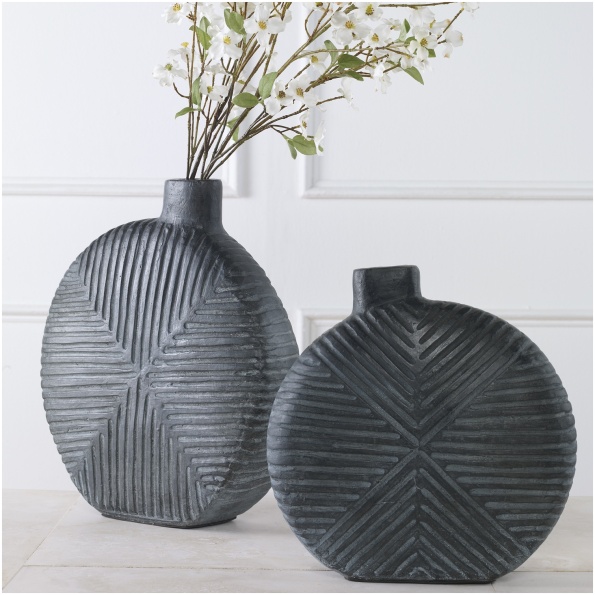 Uttermost Viewpoint Aged Black Vases