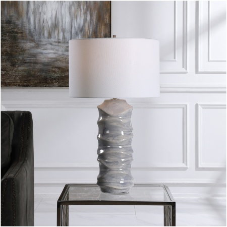 Uttermost Waves Blue & White Table Lamp