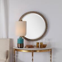 Wayde-Gold Bark Round Mirror