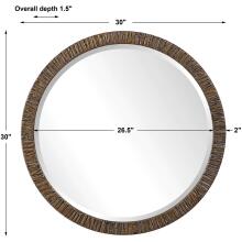 Wayde-Gold Bark Round Mirror