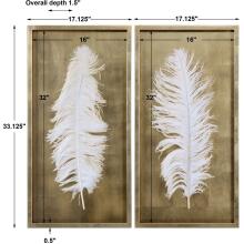 White Feathers-Shadow Box / Wall Art