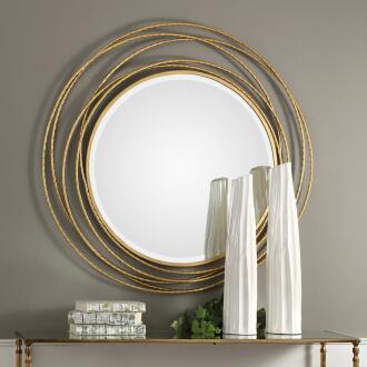 Uttermost Whirlwind Gold Round Mirror
