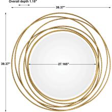 Whirlwind-Gold Round Mirror