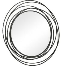 Whirlwind-Black Iron Round Mirror