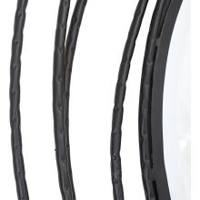 Whirlwind-Black Iron Round Mirror