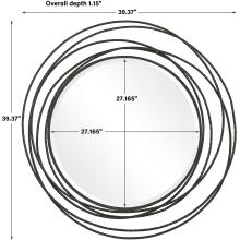 Whirlwind-Black Iron Round Mirror