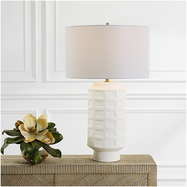 Uttermost Window Pane White Table Lamp