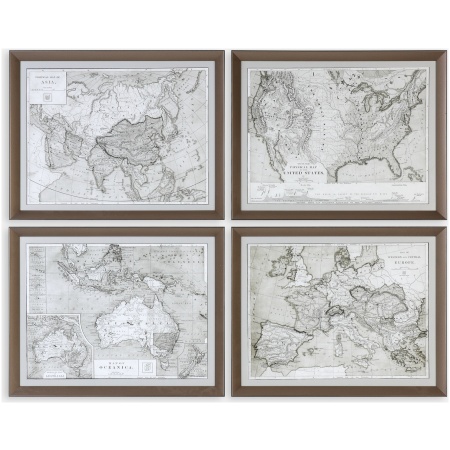 World Maps-Framed Prints